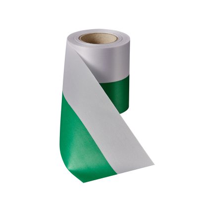 Rouwlint SuperSatin 75 MM groen-wit Rol 25 meter