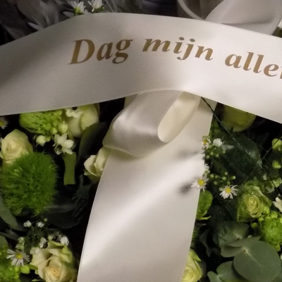 Rouwlint bedrukt 2 slippen
