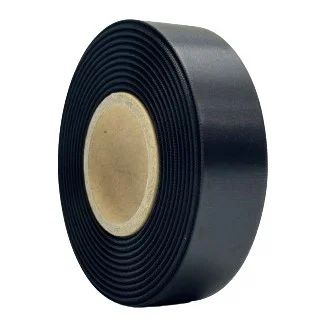 Verpakkingslint 25 MM Zwart Satin Ribbon High End bedrukbaar  25 meter op rol